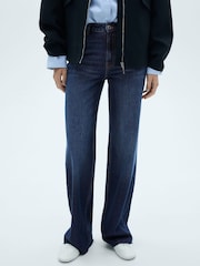 Mango Blue Danila Wide Leg High-Rise Full Length Jeans - Image 3 of 7