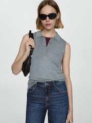 Mango Blue Danila Wide Leg High-Rise Full Length Jeans - Image 4 of 7