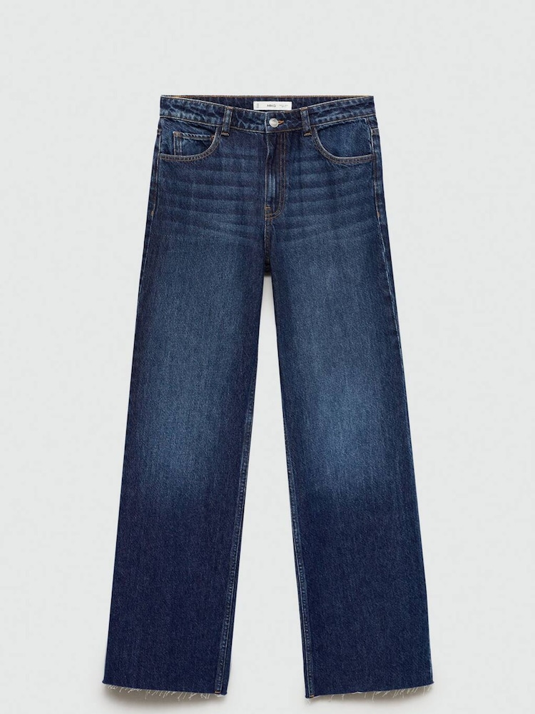 Mango Blue Danila Wide Leg High-Rise Full Length Jeans - Image 6 of 7