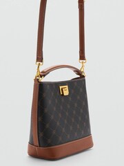 Mango Brown Logo printed mini shopper bag - Image 2 of 3