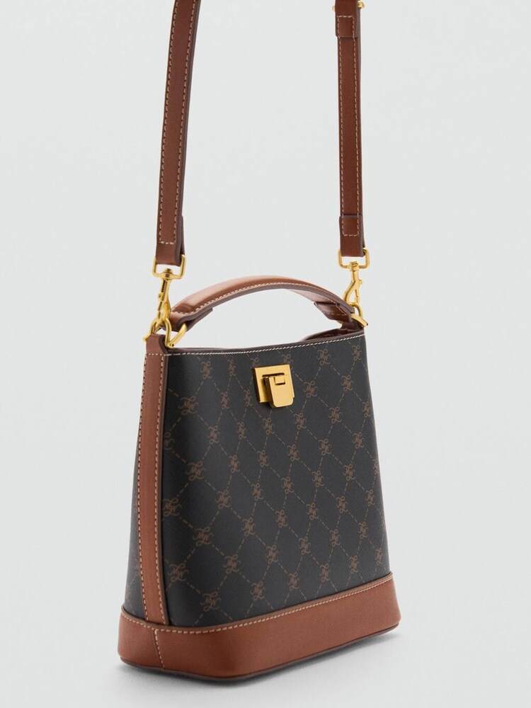 Mango Brown Logo printed mini shopper bag - Image 2 of 3