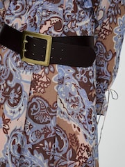 Mango Blue Paisley Midi Dress With Ruffles - Image 5 of 7