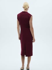 Mango Burgundy High Neck Dress - Image 2 of 6