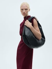 Mango Burgundy High Neck Dress - Image 3 of 6
