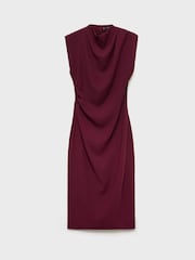 Mango Burgundy High Neck Dress - Image 5 of 6