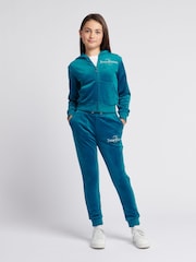 Juicy Couture Light Blue Girls Diamante Hoodie & Slim Tracksuit Set - Image 1 of 11