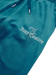 Juicy Couture Light Blue Girls Diamante Hoodie & Slim Tracksuit Set - Image 11 of 11