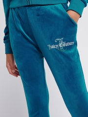 Juicy Couture Light Blue Girls Diamante Hoodie & Slim Tracksuit Set - Image 4 of 11