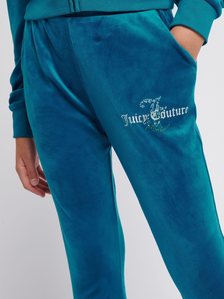 Juicy Couture Light Blue Slim Diamante Hoodie Tracksuit Set