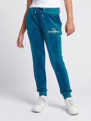 Juicy Couture Light Blue Girls Diamante Hoodie & Slim Tracksuit Set - Image 6 of 11