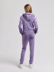 Juicy Couture Purple Marl Girls Diamante Hoodie & Slim Tracksuit Set - Image 2 of 9