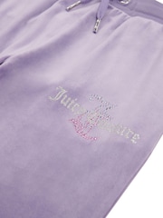 Juicy Couture Purple Marl Girls Diamante Hoodie & Slim Tracksuit Set - Image 9 of 9