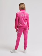 Juicy Couture Pink Girls Diamante Hoodie & Slim Tracksuit Set - Image 2 of 9