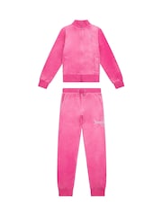 Juicy Couture Pink Girls Diamante Hoodie & Slim Tracksuit Set - Image 5 of 9