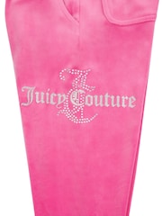 Juicy Couture Pink Girls Diamante Hoodie & Slim Tracksuit Set - Image 9 of 9