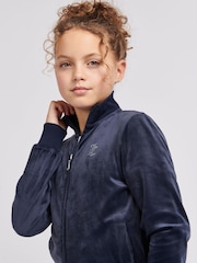 Juicy Couture Blue Girls Diamante Hoodie & Slim Tracksuit Set - Image 2 of 5