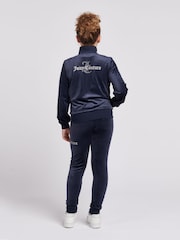 Juicy Couture Blue Girls Diamante Hoodie & Slim Tracksuit Set - Image 3 of 5