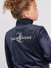Juicy Couture Blue Girls Diamante Hoodie & Slim Tracksuit Set - Image 5 of 5