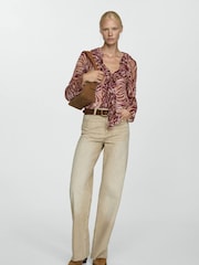 Mango Red Ruffles Printed Blouse - Image 2 of 6