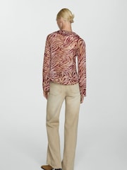 Mango Red Ruffles Printed Blouse - Image 3 of 6