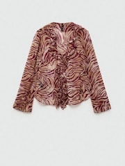 Mango Red Ruffles Printed Blouse - Image 5 of 6
