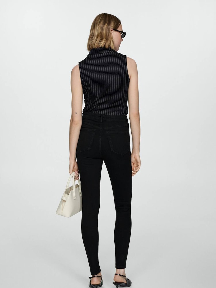 Mango Black High-Rise Skinny Jeans - Image 2 of 6 Mango Black High-Rise Skinny Jeans - Image 2 of 6