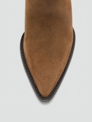 Mango Brown Block-Heel Suede Ankle Boots - Image 3 of 3