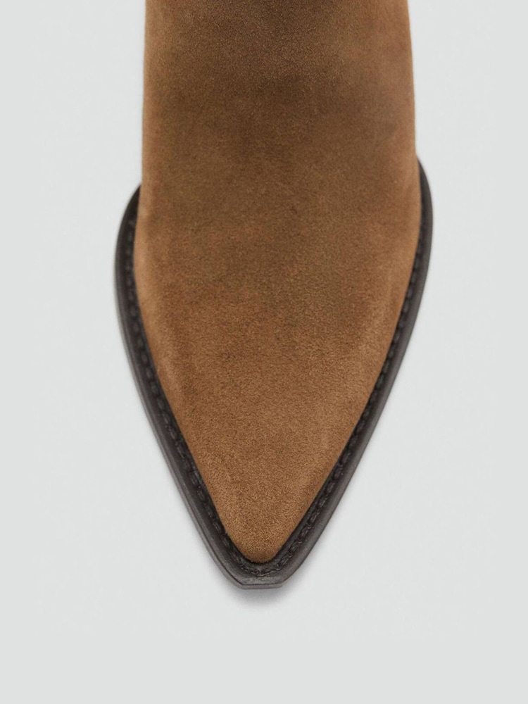 Mango Brown Block-Heel Suede Ankle Boots - Image 3 of 3