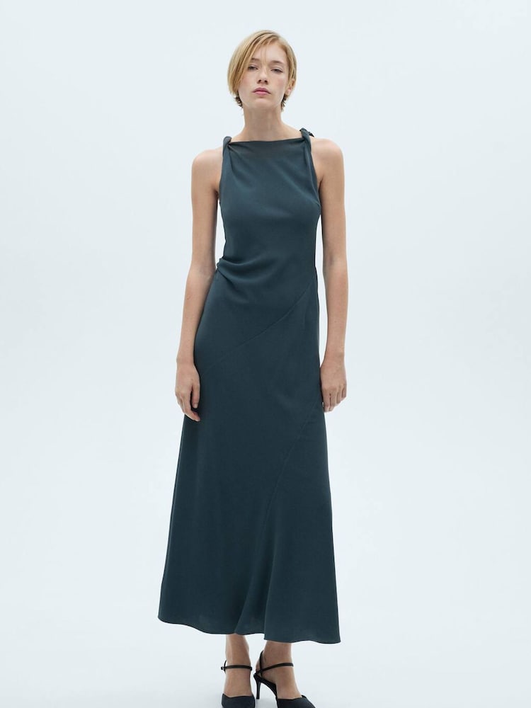 Mango Grey Long Flared Dress - Image 1 of 7