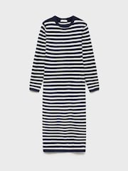 Mango Blue Striped Knitted Midi Dress - Image 5 of 6