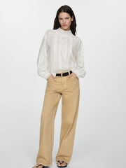 Mango Cream Embroidered Details Blouse - Image 1 of 6