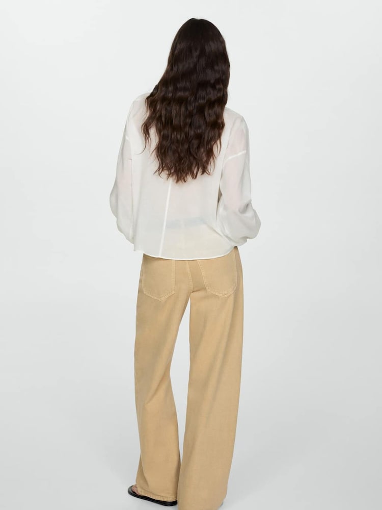 Mango Cream Embroidered Details Blouse - Image 2 of 6