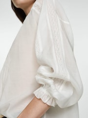 Mango Cream Embroidered Details Blouse - Image 4 of 6