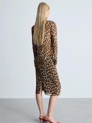 Mango Brown Leopard Print Blouse - Image 2 of 6