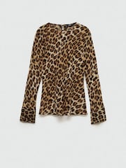 Mango Brown Leopard Print Blouse - Image 5 of 6