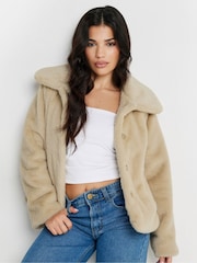 PixieGirl Petite Natural Faux Fur Coat - Image 1 of 5