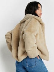 PixieGirl Petite Natural Faux Fur Coat - Image 3 of 5