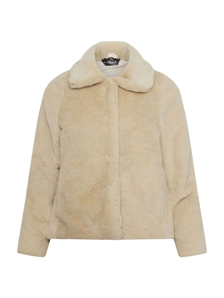 PixieGirl Petite Natural Faux Fur Coat - Image 5 of 5