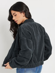 PixieGirl Petite Grey 100% Cotton Cord Bomber Jacket - Image 4 of 6