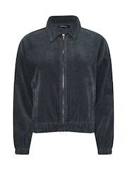 PixieGirl Petite Grey 100% Cotton Cord Bomber Jacket - Image 6 of 6