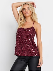 Rot - PixieGirl Petite Sequin Cross Back Cami Vest - Bild 1 von 5
