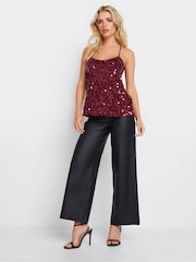 Rot - PixieGirl Petite Sequin Cross Back Cami Vest - Bild 2 von 5