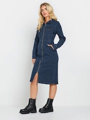 M&Co Petite Mid Wash Zip Through Dress - Imagen 3 de 5