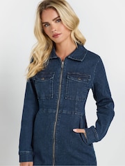 M&Co Petite Mid Wash Zip Through Dress - Imagen 4 de 5
