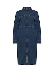 M&Co Petite Mid Wash Zip Through Dress - Imagen 5 de 5