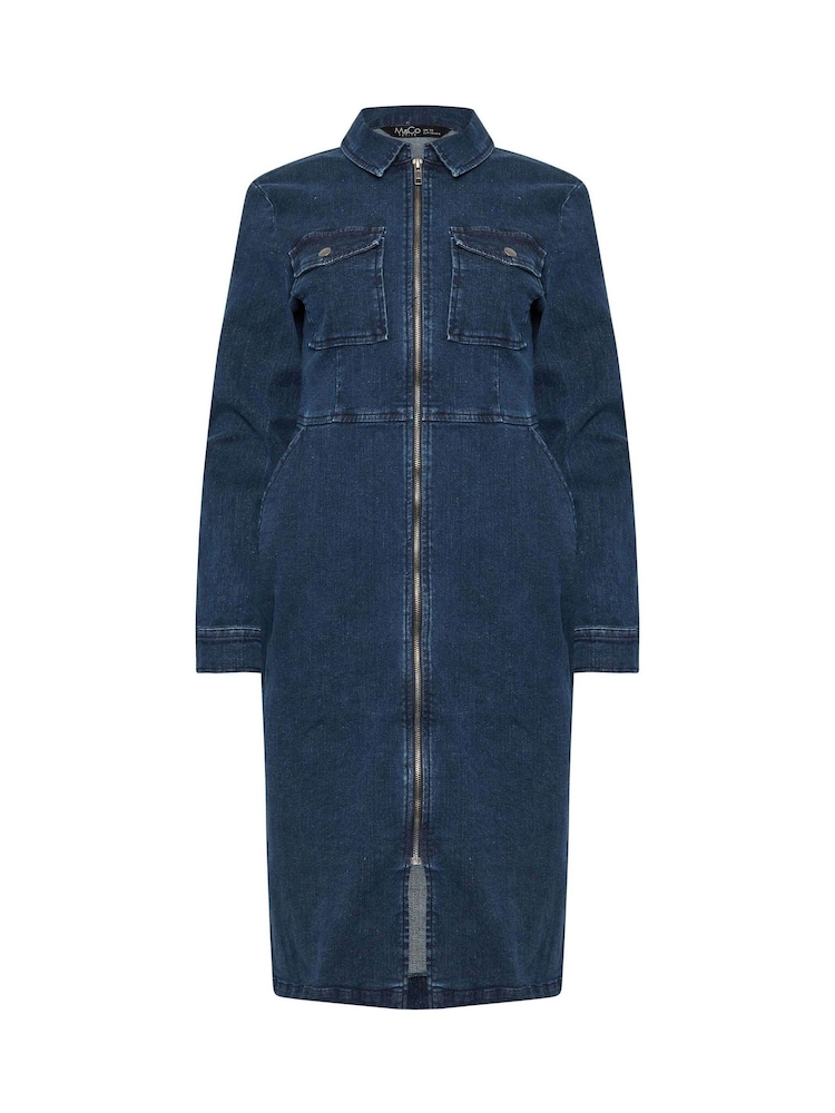 M&Co Petite Mid Wash Zip Through Dress - Imagen 5 de 5