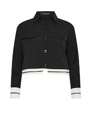 PixieGirl Petite Black Long Sleeve Contrast Hem Shirt - Image 5 of 5