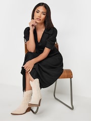 PixieGirl Petite Black Collar Midi Dress - Image 1 of 5