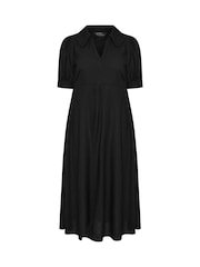 PixieGirl Petite Black Collar Midi Dress - Image 5 of 5