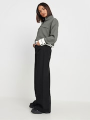 PixieGirl Petite Grey Long Sleeve Contrast Hem Shirt - Image 3 of 5
